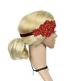 thumbnail image 5 of MSJUHEG Hair Ties Headbands For Women Flapper Great Gatsby Headband Pearl Charleston Party Bridal Headpiece Lady Hair Bands Red One Size, 5 of 5