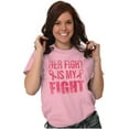 thumbnail image 4 of Breast Cancer Her Fight Pink Ribbon Women's Graphic T Shirt Tees Brisco Brands M, 4 of 6