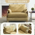 thumbnail image 5 of Leumius Foldable Sofa Bed,3-in-1 Convertible Sleeper Chair,Modern Foldable Sofa Chair With 3 Pillows for Small Spaces,Yellow, 5 of 8