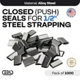 thumbnail image 4 of IDL Packaging Closed (Push Type) Seals for 1/2" Strap Width Steel Strapping (Pack of 1000) - Superior Holding Power, 4 of 7