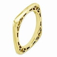 thumbnail image 3 of Sterling Silver Stackable Expressions Polished Gold-plated Square Ring - Size 7, 3 of 3