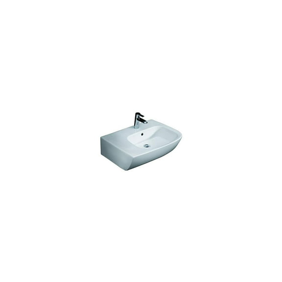 Barclay 4L-400WH Bathroom Basin with Deck on Left Side, White