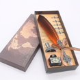 thumbnail image 1 of Metal Signature Pen Dipped Feather Fountain Pen European Style Retro Fountain Pen Set, 1 of 5