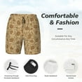 thumbnail image 5 of Fotbe Brown Flowers Men’s Swim Trunks Quick Dry Swim Shorts Board Shorts with Mesh Lining-3X-Large, 5 of 9