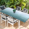 thumbnail image 2 of Coastal Wave Table Cloths for 8 Foot Rectangle Tables, Summer Ocean Nautical Beach Ombre Sky Blue Patio Waterproof Elastic Fitted Tablecloths, Washable Rectangular Table Cover for Camping, 2 of 8
