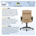 thumbnail image 4 of Serta Hannah Microfiber Office Chair with Headrest Pillow Plush Beige, 4 of 13