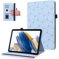 thumbnail image 1 of czcpp-Wallet Case for Samsung Galaxy Tab A8 10.5" 2021, SM-X200 / X205 Tablet Cover, Premium PU Leather Cube Shockproof Folio Case with [Elastic Strap] [Adjustable Kickstand] [Card Slot], Light Blue, 1 of 4