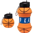 thumbnail image 1 of 18 oz Collapsible Silicone Basketball Water Bottle, 1 of 1
