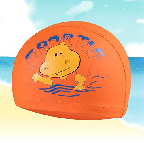 Gorro de natación para niños lindo Gorro de natación cómodo Unisex oso de fresa Hogar