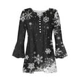 thumbnail image 4 of asdoklhq Christmas Plus Size Sweaters for Women's Fashionable Christmas Printed Casual V-neck Pullover Long Sleeved Top Dark Gray XL, 4 of 5