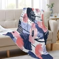 thumbnail image 6 of 70x55 Inches Glow in The Dark Blanket Cozy Throw Camping Blankets for Home and Outdoor Use Navy Blue Abstract Flowers, 6 of 8