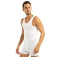 thumbnail image 5 of Kaerm Mens Wrestling Singlet Leotard Bodysuit One Piece Vest Jumpsuit Romper Pajamas Nightwear White XL, 5 of 7