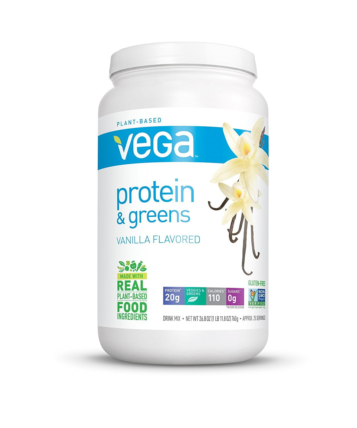 New Vega Protein &amp; Greens Vanilla (25 Servings, 26.8 oz