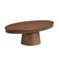 thumbnail image 6 of Hassch Contemporary Oval Pedestal Coffee Table in Walnut Finish, 47.2" MDF Center Table with Wood Veneer Surface, Multi-Functional Accent Table for Living Room, Home Office, 6 of 7