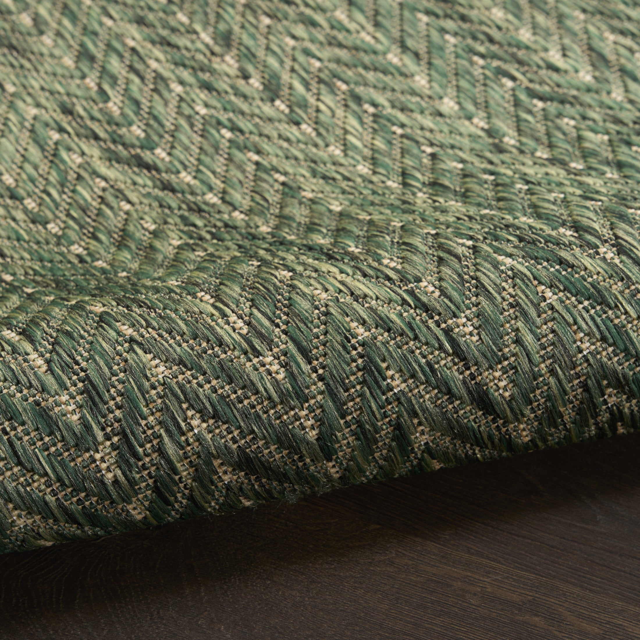 Nourison Horizon Indoor/Outdoor 2'2" x 8' Green Modern Rug