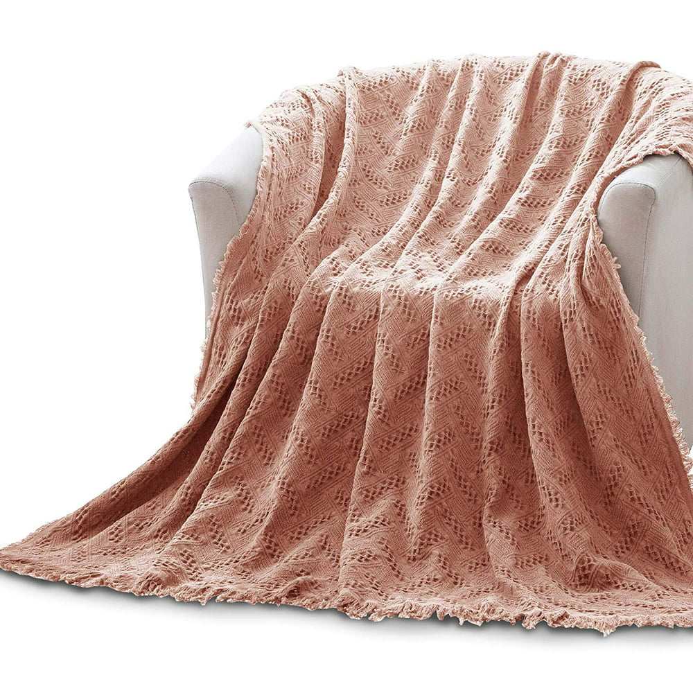 Kasentex Cozy Soft 100 Cotton Warm Fallwinter Decorative Throw Blanket For Couch Sofa Bed
