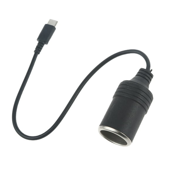 USB C Male to 12V Car Cigarette-Lighter Socket Female Converter Power Supply Cable for Car DVR Camera GPS and more