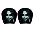 thumbnail image 6 of 1 Pack Halloween Creepy Clown Demon Face Car Headrest Cover Horror Scary Head Rest Protector Cover Elastic Auto Interior Prank Decor For Car SUV Truck, 6 of 6