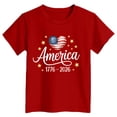 thumbnail image 4 of mgoYE 250th Anniversary USA Polo Shirt Girls 4th of July Shirts for Girls Boys American Flag Patriotic Shirts 250 Anniversary USA Stars and Stripes Independence Day Tee Top(Red,2-3 Years), 4 of 4