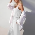 thumbnail image 4 of Tsesme Women's Spaghetti Strap Jumpsuit V-Neck Sleeveless Wide Leg Long Pants Rompers Casual One Piece Outfits with Pockets,S, 4 of 7