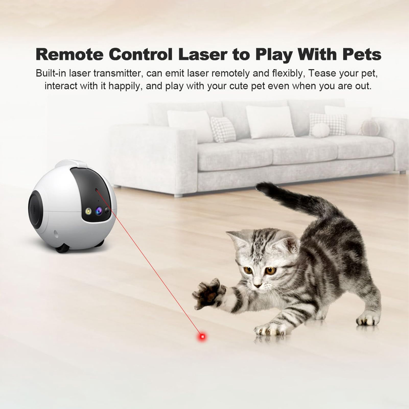 1440P Robot Dog Camera for Pets – Smart Rolling Pet Camera on Wheels with 10,000mAh Battery, 6 AI Modes, Two-Way Talk, 360° Patrol, Full-Color Night Vision, 256GB Support