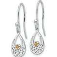 thumbnail image 2 of Sterling Silver Rh Plated White Ice W/ Citrine Shepherd Hook Earrings (Width 9) (Length 26) - Jbsp, 2 of 5