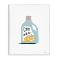 Stupell Industries So Fresh & Clean Laundry Typography Painting White Framed Art Print Wall Art, 11 x 14