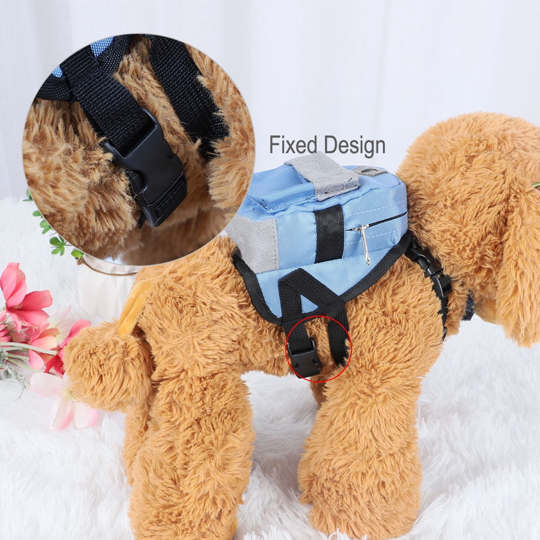 LD DOG Authorization Dog Pet Backpack Small Dog Carrier Bag Holder with Leash Rope for Outdoor Travel Camping Blue, S
