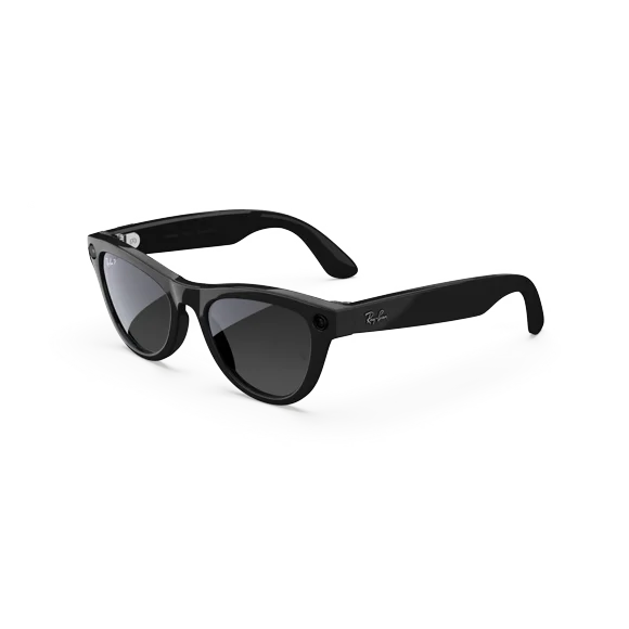 Ray-Ban Meta Skyler (Gen 2) Lunettes Intelligentes avec IA, Photo, Vidéo, Audio et Messagerie - Noir Brillant/ Graphite Dégradé (Polarisé) – Taille – Standard, Ajustement – High Bridge – Boîte Ouverte