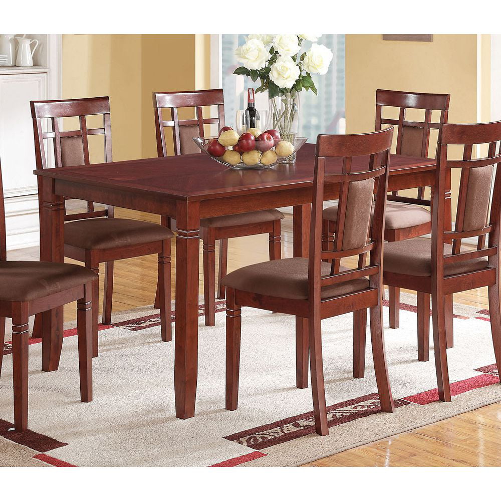 Kitchen Table and 6 Chairs with Thick Soft Cushions, 36" x 60"