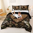 thumbnail image 3 of Manfei Natural Wolf Full Size Comforter Sets,Rustic Farmhouse Cabin Bedding Comforter Set,Brown,Black Reversible,3pcs,1 Comforter and 2 Pillowcases, 3 of 7