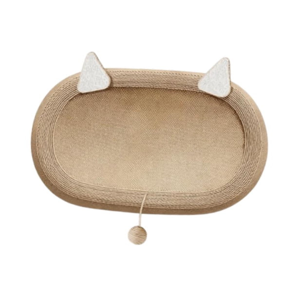 Cama rascador de sisal para gatos, resistente, para que los gatitos afilen sus garras, resistente al desgaste, ovalada 2 en 1. Con orejas