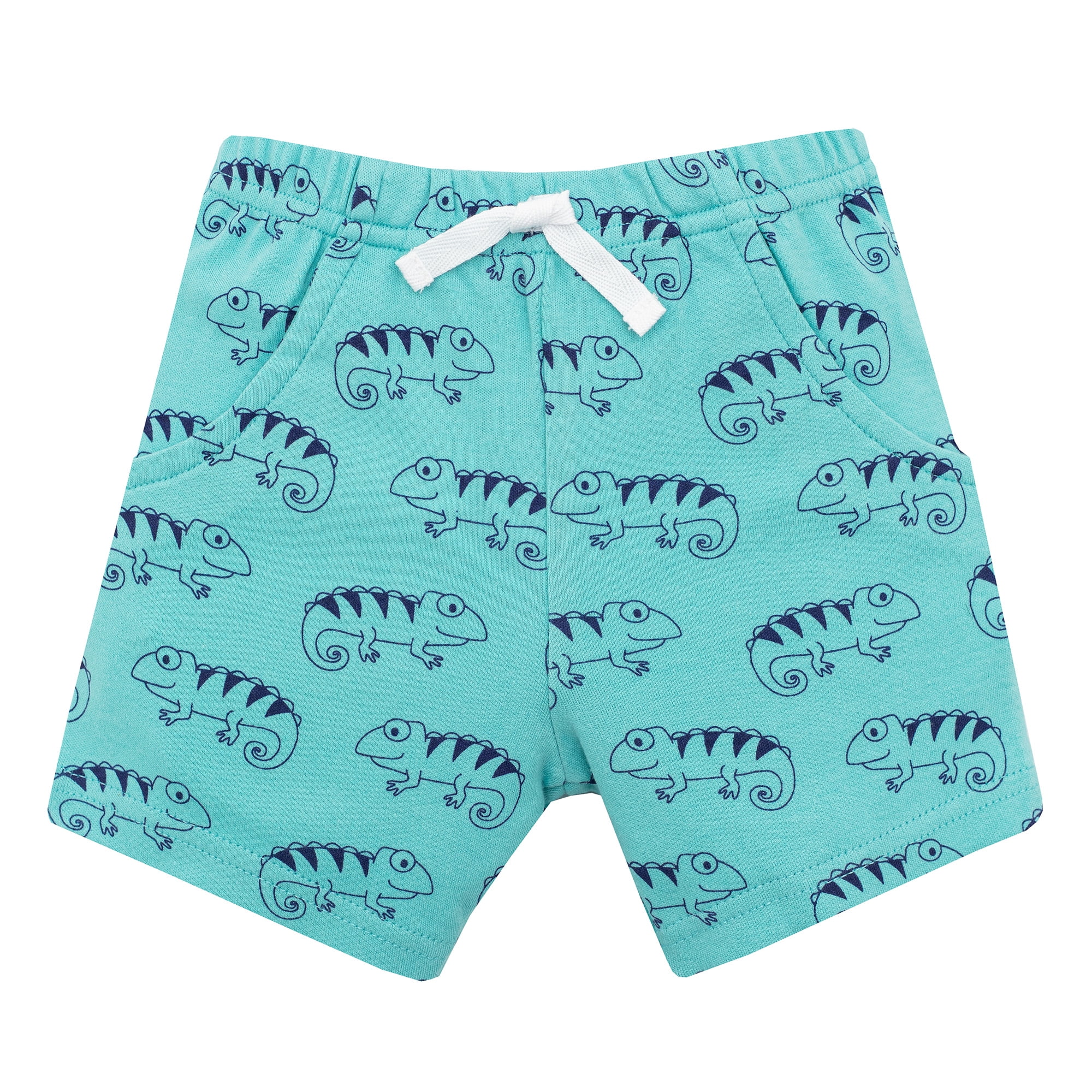 Hudson Baby Boy Cotton Bodysuit, Shorts and Shoe Set, Chameleon, 6-9 Months