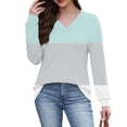 thumbnail image 6 of ylioge S-5X Plus Size Womens V Neck Sweatshirts Long Sleeve Shirts Casual Color Block Pullover Comfortable Athletic Workout Sweatshirt Tops, 6 of 7
