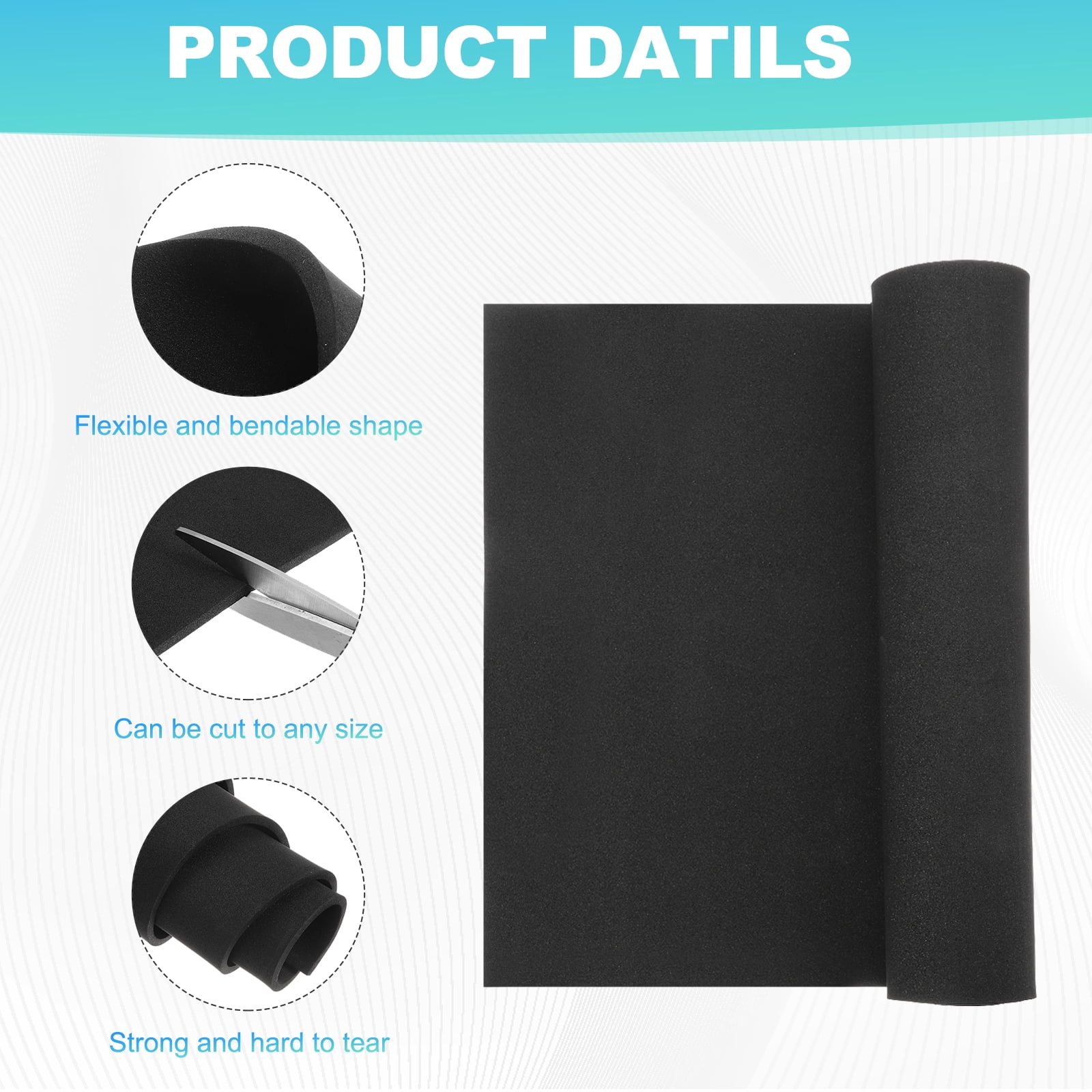 Uxcell 2 Roll Black Foam Sheets, 79" x 13" x 1/8" High Density EVA Foam Roll Board Cosplay Craft Sheet for DIY Crafts Projects Furniture Protecting Insulation Weather Stripping