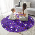 thumbnail image 3 of Halloween Purple Spider Web Pattern Round Blanket,Comfortable Soft Flannel Throw Blanket,All Season,Warm Lightweight Blankets for Sofa Bed Couch Living Room Chair 47"x47", 3 of 5