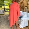 thumbnail image 2 of Vestido HUOGUO con hombros descubiertos y cordones, sexy, irregular, color liso, 2 of 5