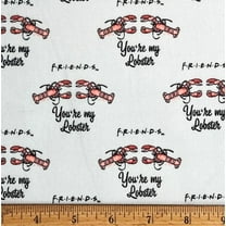 1 Yard - Friends You're My Lobster on Light Blue Cotton Fabric (Great for Quilting, Sewing, Craft Projects, Throw Pillows & More) 1 Yard X 44" Wide