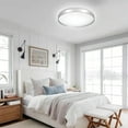 thumbnail image 6 of Depuley Modern Dimmable LED Flush Mount Ceiling Light Fixture Silver Round Close to Ceiling Light Indoor Lamp for Living Room Bedroom Kitchen, 35W, 6 of 7