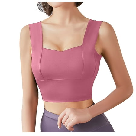 

ERTUTUYI Women Fanshion Sports Bra Active Yoga Vest Exercise Fitness Underwears Pink S