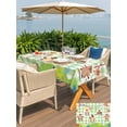 thumbnail image 5 of Outdoor Tablecloth with Umbrella Hole for Patio/Picnic/Party/Camping, Groundhog Day Waterproof Table Cloth Rectangle Table Cover Washable, Colorful Ribbon Green Plaid Spring (60"x 102"), 5 of 8