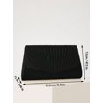 thumbnail image 2 of REMANLAN Women's Pleated Satin Evening Clutch Purse with Detachable Chain Strap, Black, 2 of 8
