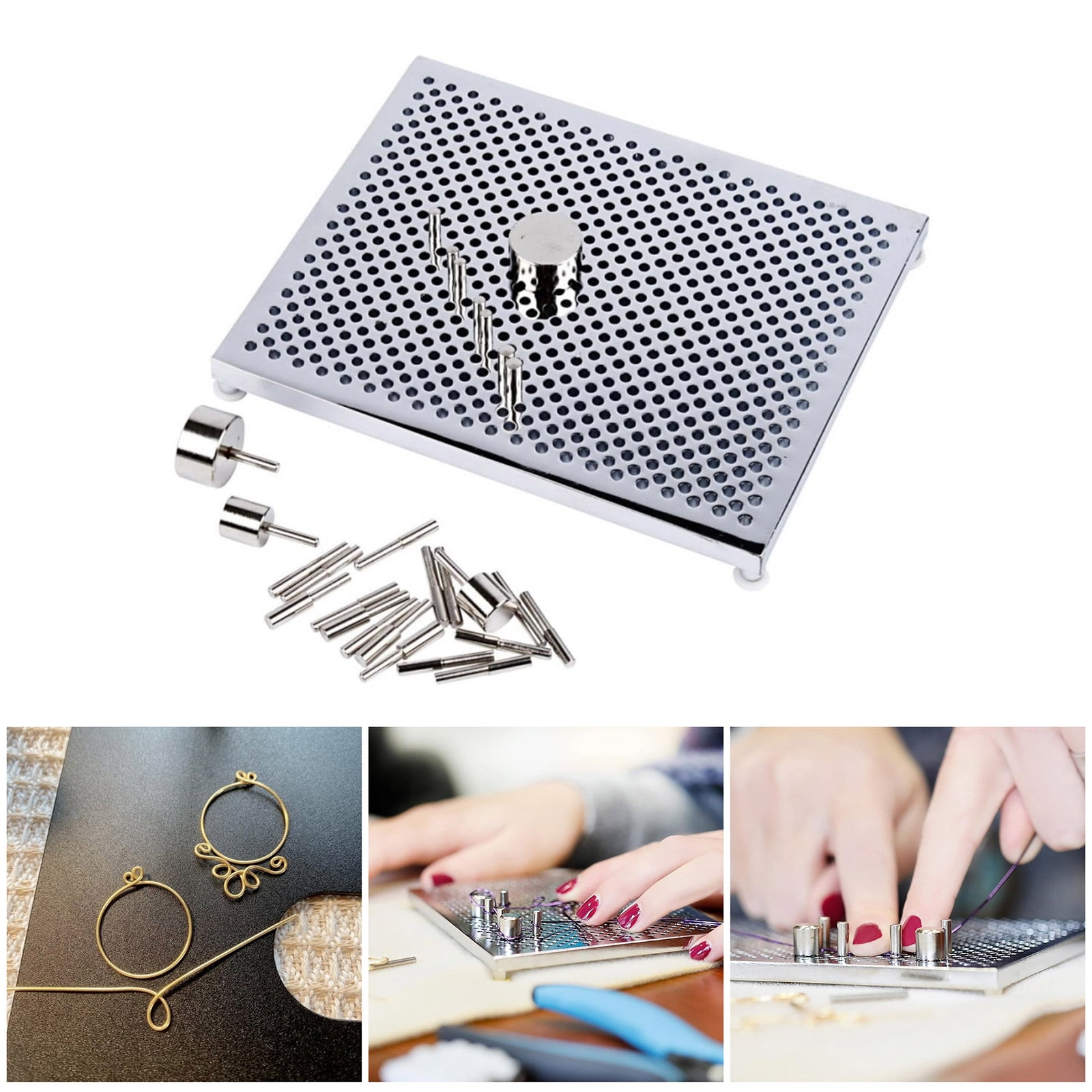 Wire Wrapping Set for Jewelry Making Aluminum Wire Jig Wire Looping Tool Kit Wires Bending Board for Projects
