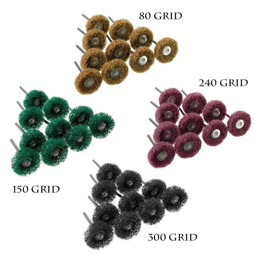MTP Â®  Pack of 12 / 40 1" (25mm) Abrasive Buffing Polishing Wheel Fits Dremel Rotary Tool 1/8 80/150/240/320 Grits