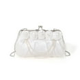 thumbnail image 5 of Luxurious Rose Silk Evening Clutches Bag with Detachable Chain for Formal Event Elegant Pearls Chain Satins Handbag, 5 of 8