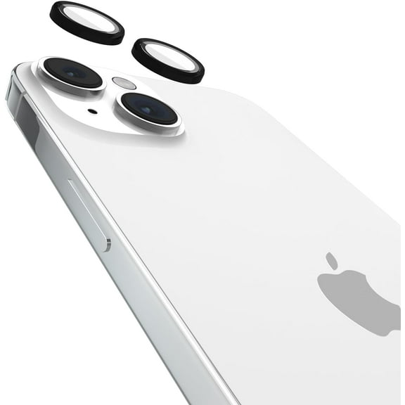Pelican Camera Lens Protector with Aluminum Rings for iPhone 15 / iPhone 15 Plus - 9H Tempered Glass - Durable Anti-Scratch, Anti-Shatter, HD View w/ Night Shoot, Case Friendly, Easy Install - Black