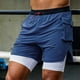 thumbnail image 3 of Pantalones Cortos Atléticos para Hombres con Bolsillos 2 en 1 de Doble Capa de Cinco Pulgadas, Malla Transpirable para Correr Y Entrenar, 3 of 6