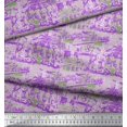 thumbnail image 3 of Soimoi Poly Georgette Fabric Human & Stamps Vintage Printed Fabric 1 Yard 52 Inch Wide, 3 of 3