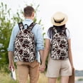 thumbnail image 4 of Disketp Cow Skin print Canvas Backpack Lightweight Travel Daypack Student Rucksack Laptop Backpack-Small, 4 of 5