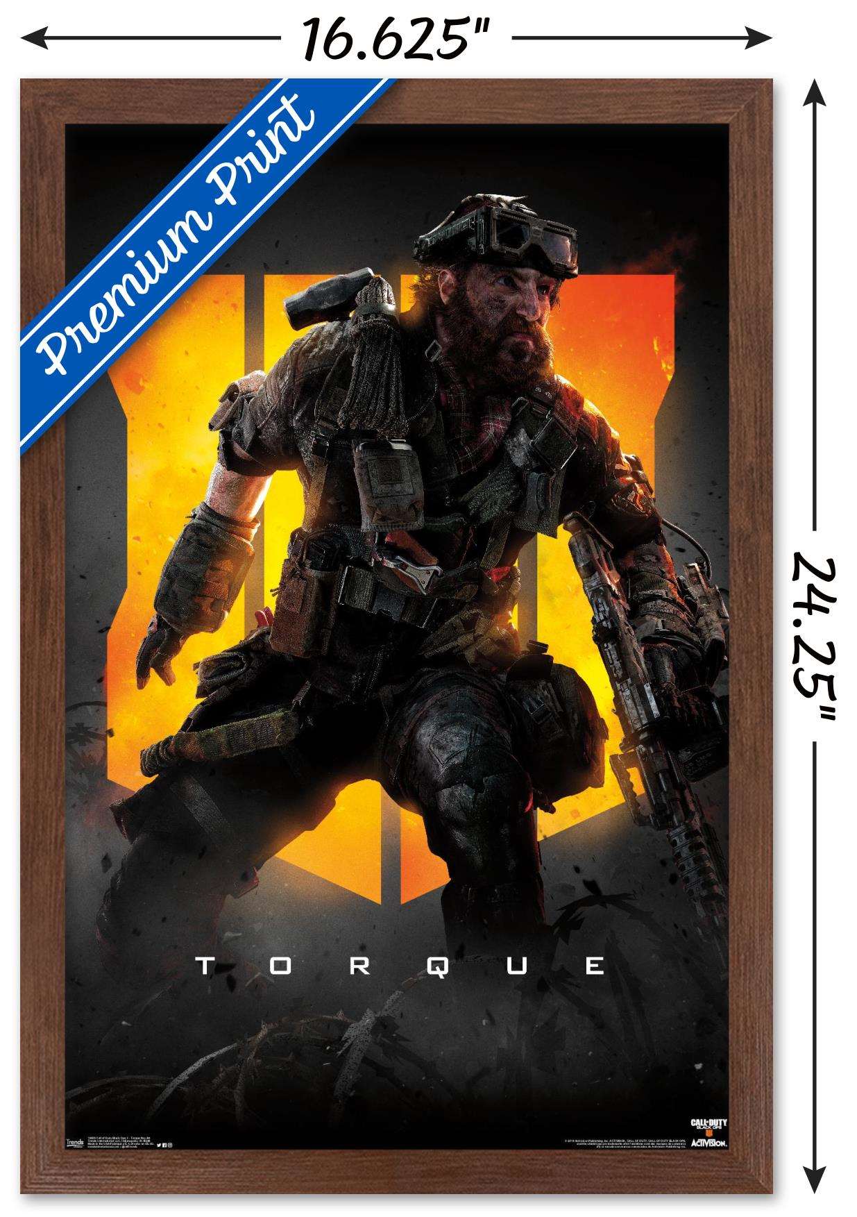 Call of Duty: Black Ops 4 - Torque Key Art Wall Poster, 14.725" x 22.375", Framed